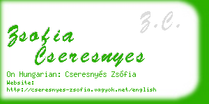 zsofia cseresnyes business card