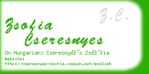 zsofia cseresnyes business card